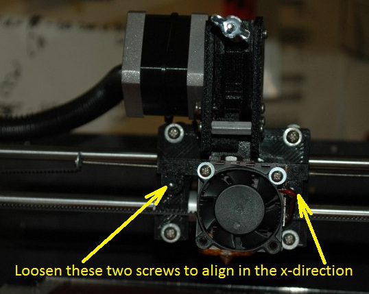 Extruder x-axis alignment