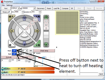 Turn off heating element