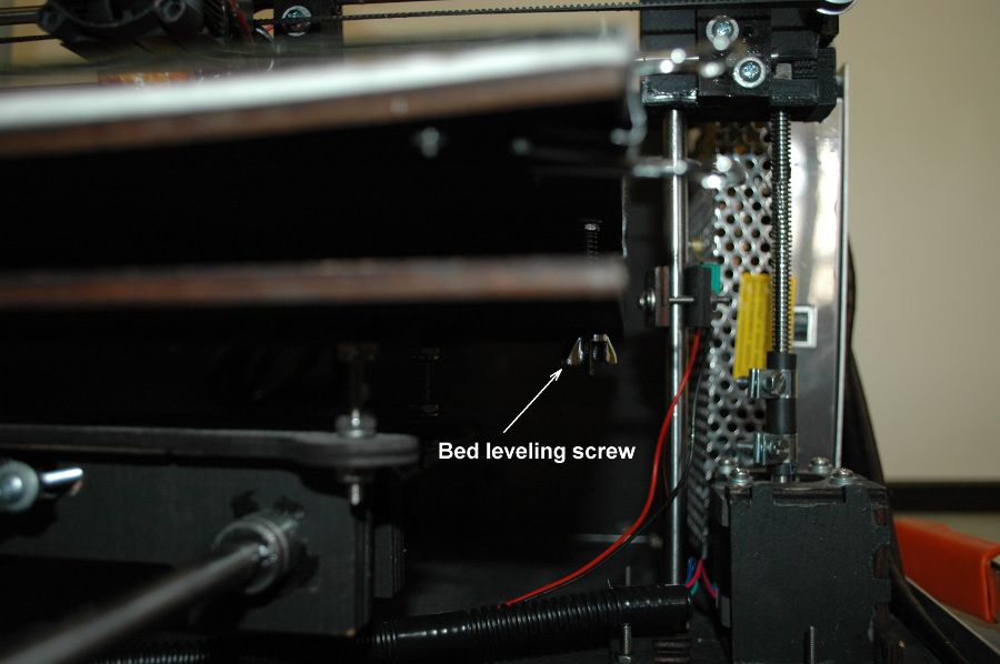 bed leveling screw location